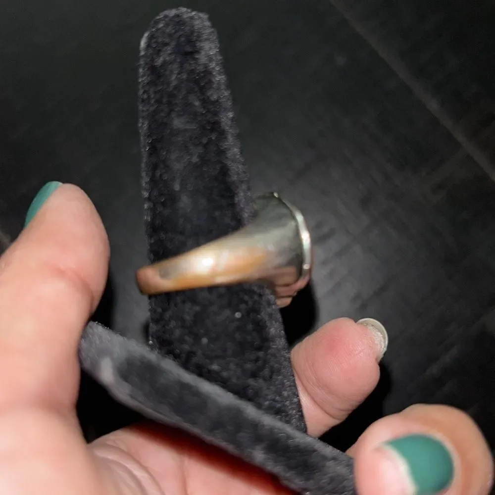 Tigers Eye Fashion Cocktail Ring Silver Tone Unique Size 8​​